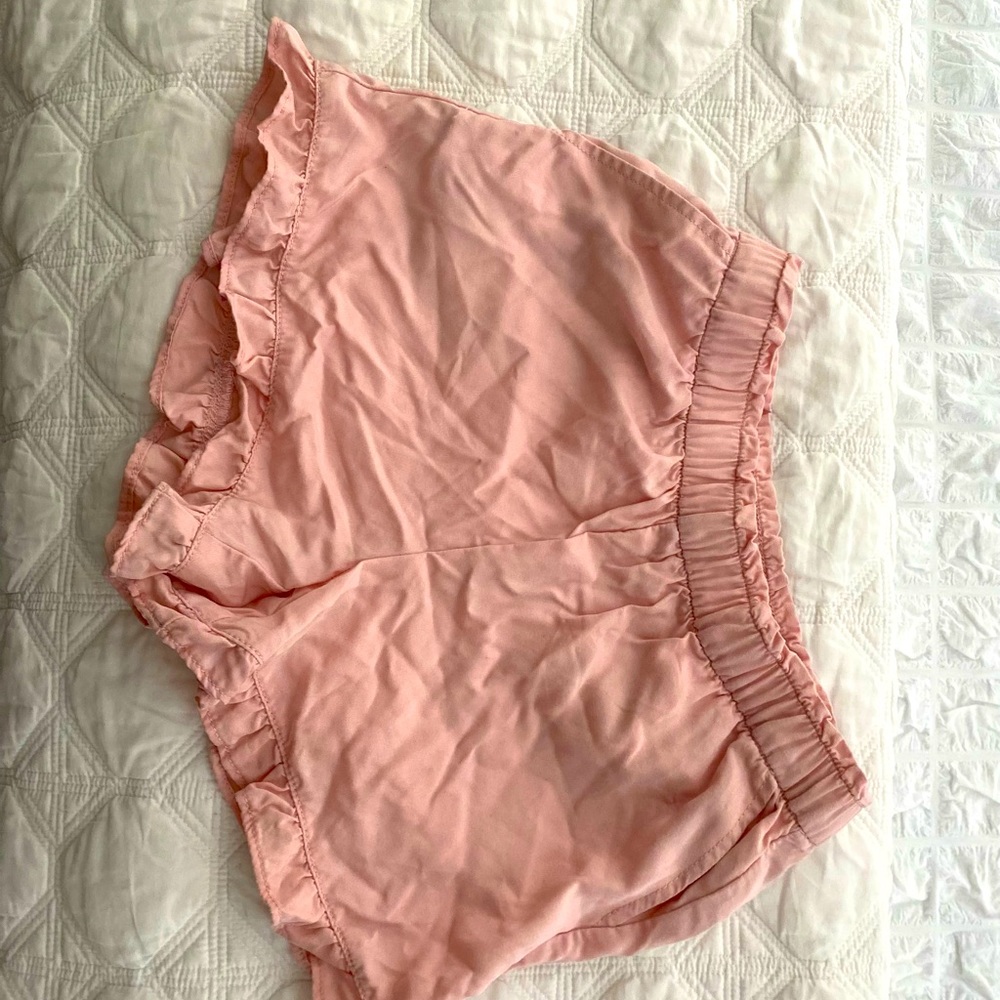 Blue polka dot ruffled shorts - worn once